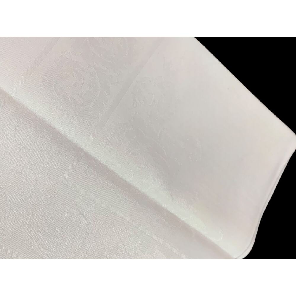 Set of 7 Cloth Napkins White Formal Table Linens Subtle Design 18.5" Square - Picture 7 of 8